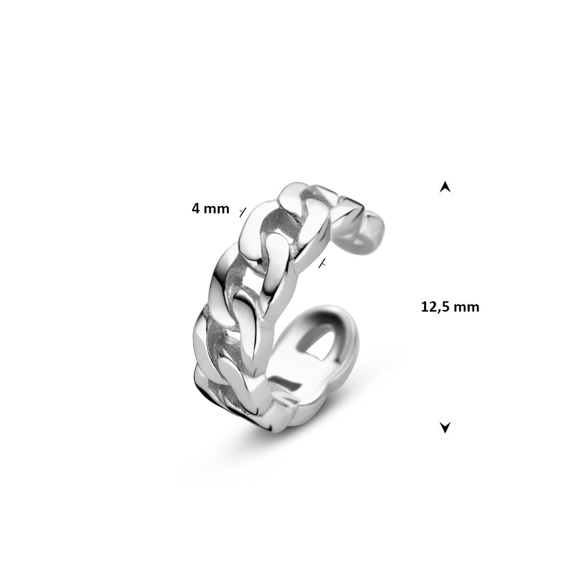 Zilveren ear cuff – gerhodineerd 925 zilver