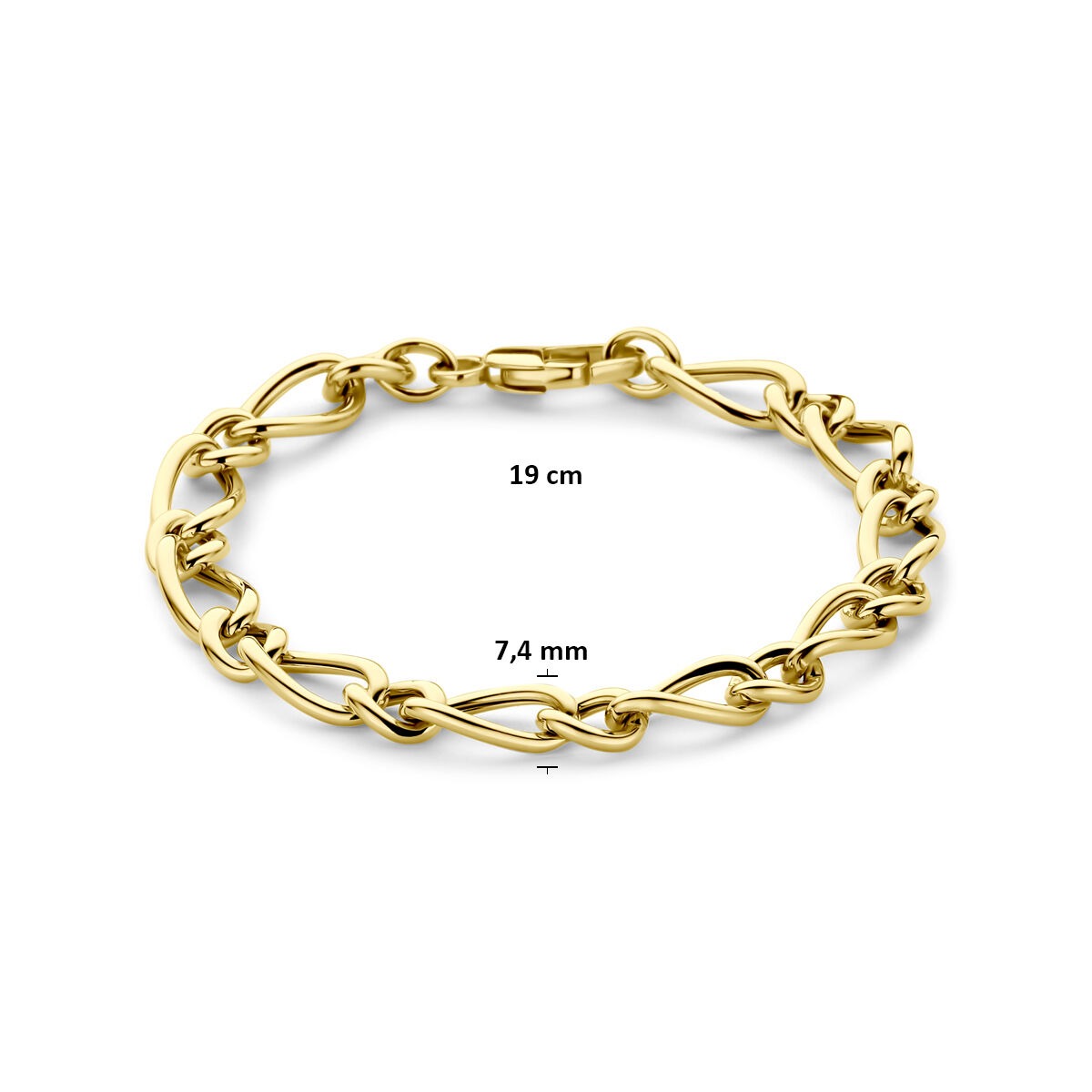 14k geelgouden anker armband 19 cm
