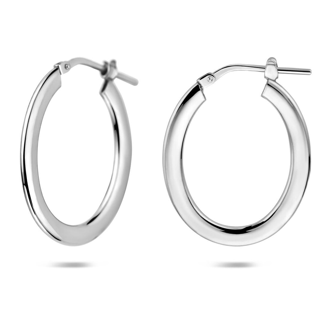 Zilveren oorringen met scharniersluiting – gerhodineerd 925 zilver