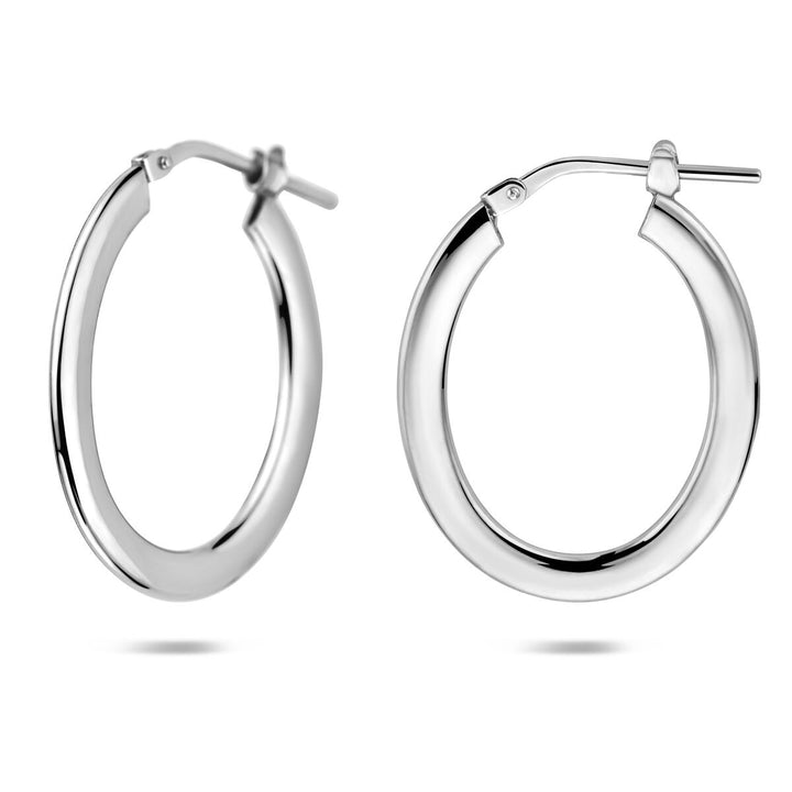 Zilveren oorringen met scharniersluiting – gerhodineerd 925 zilver