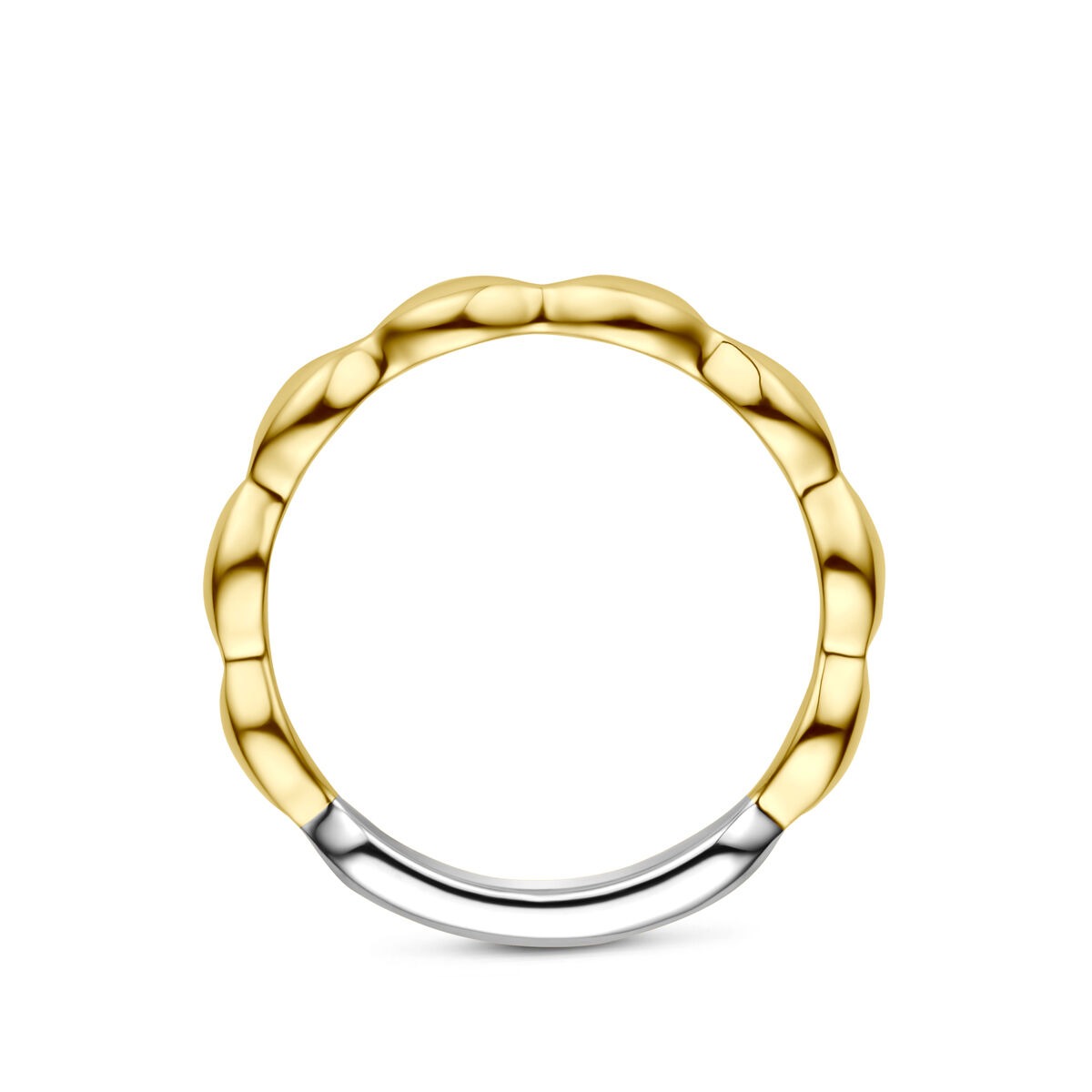 Verguld en Gerhodineerd 925 Zilveren Ring 2,5 mm