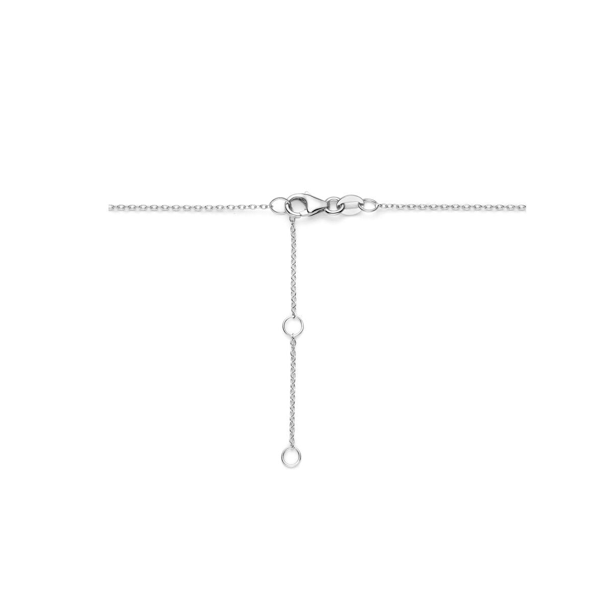 Witgouden dames ketting – 14k collier met diamant