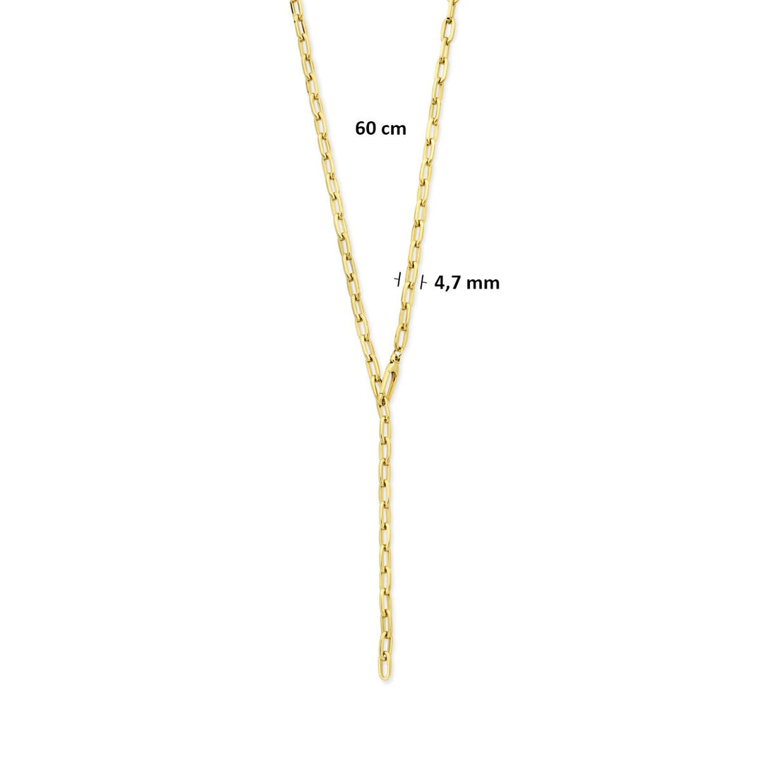 14k geelgouden Y-collier – anker schakel met moderne veelzijdigheid