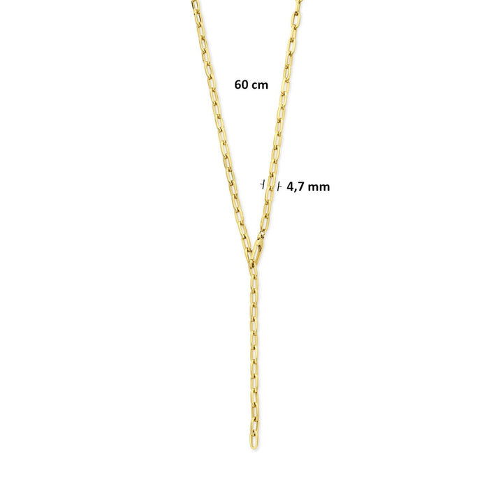 14k geelgouden Y-collier – anker schakel met moderne veelzijdigheid