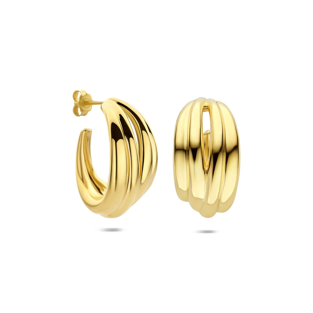 Verguld zilveren stekeroorringen – elegante vorm met gouden glans