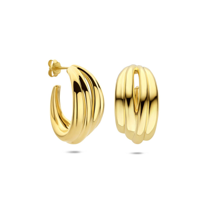 Verguld zilveren stekeroorringen – elegante vorm met gouden glans