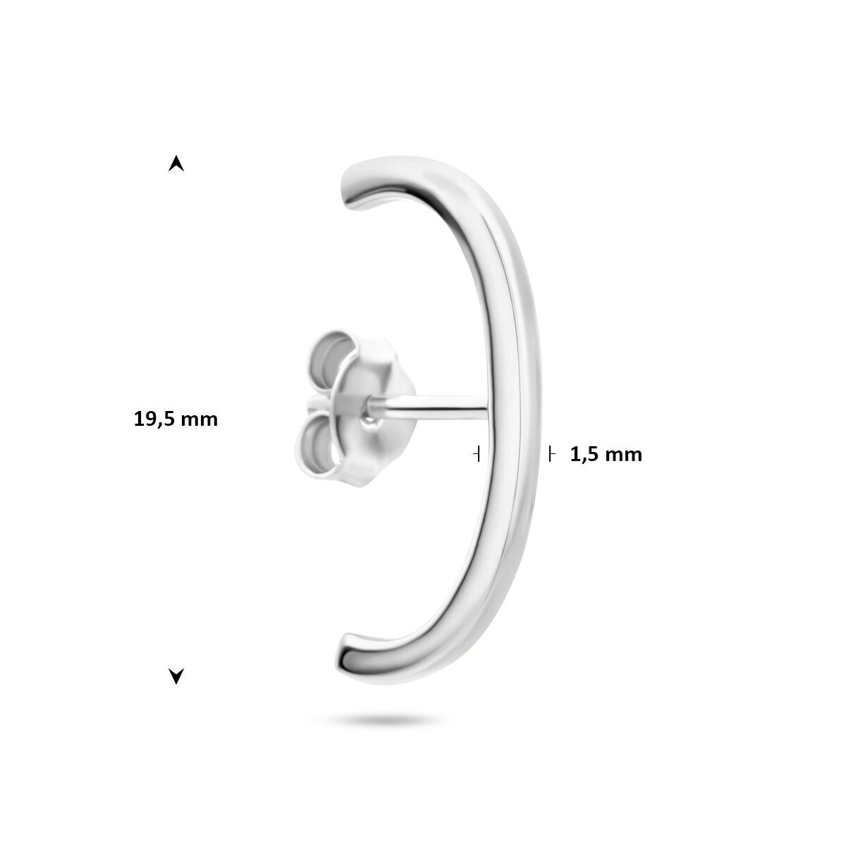 Gerhodineerd 925 zilveren suspender oorbel