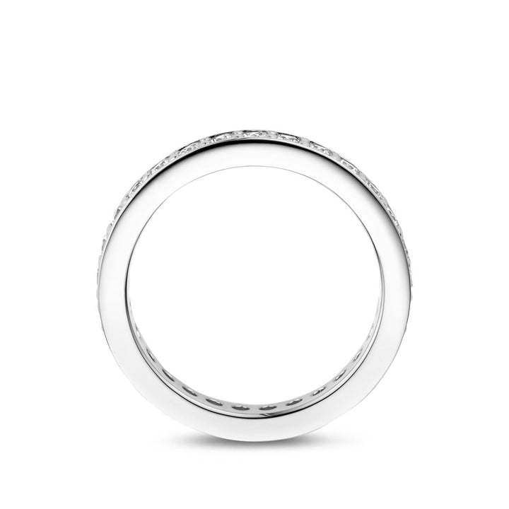 Gerhodineerd 925 zilveren ring met zirkonia 2.9 mm