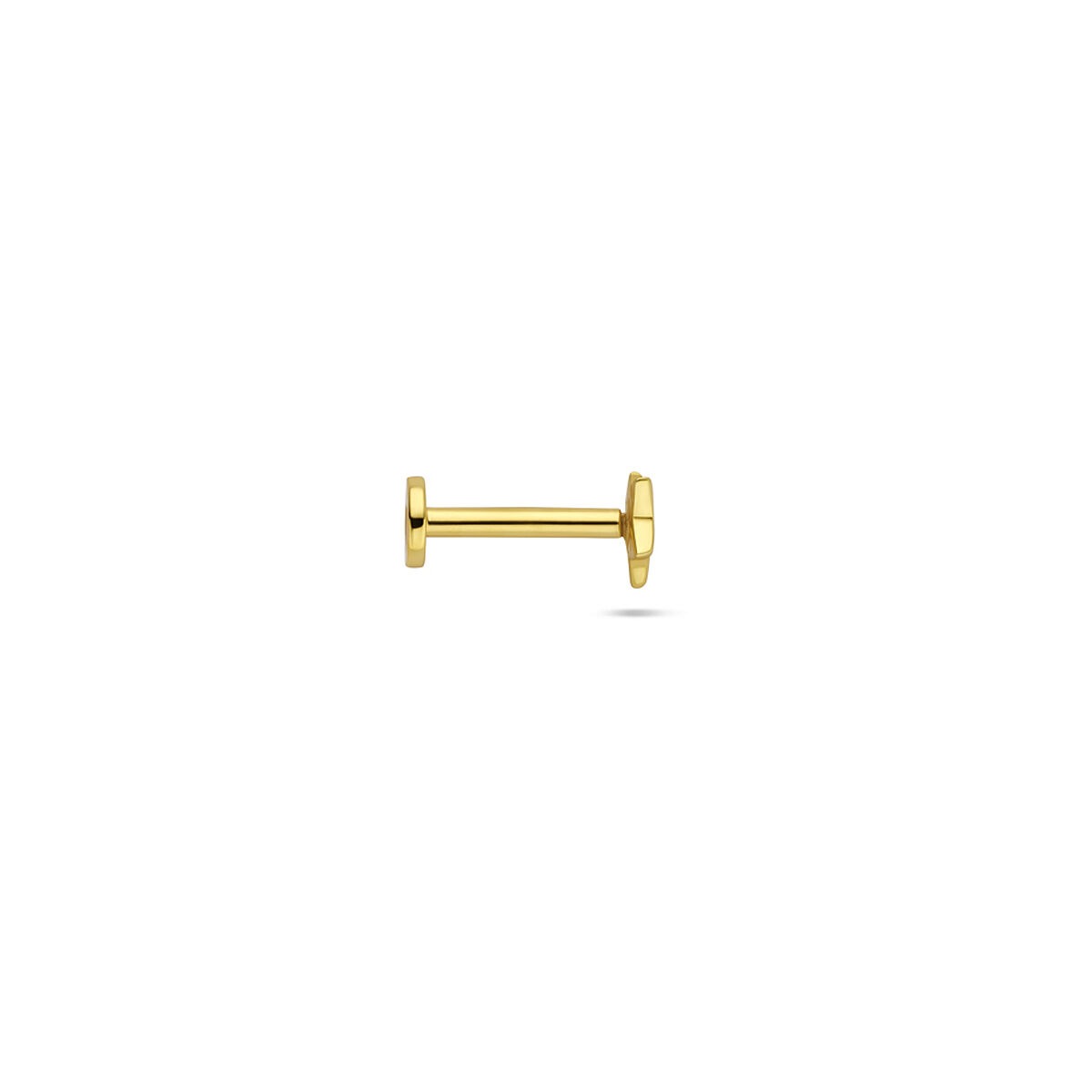 Verguld zilveren flat back piercing in stervorm