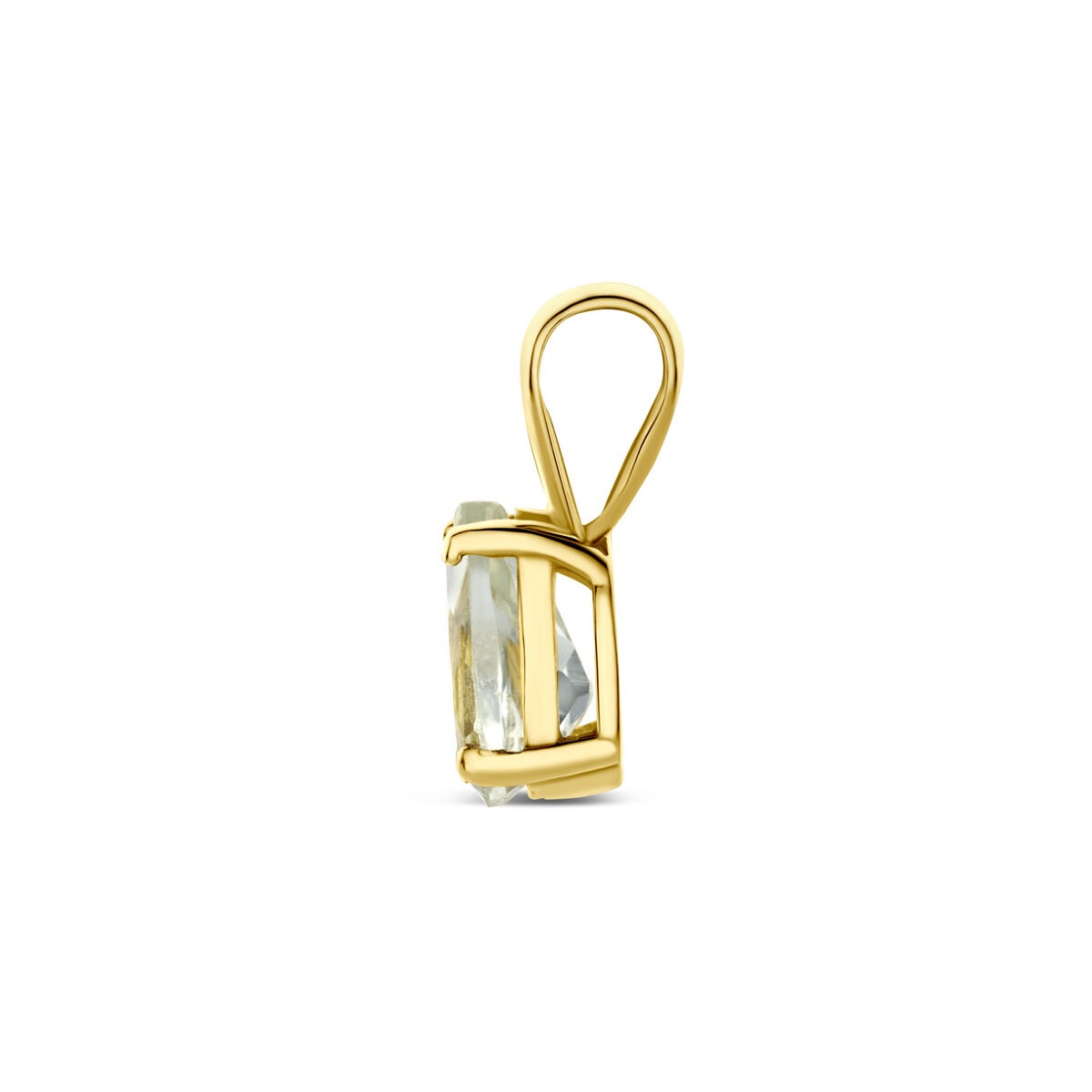 14k Geelgouden hanger met groene amethist