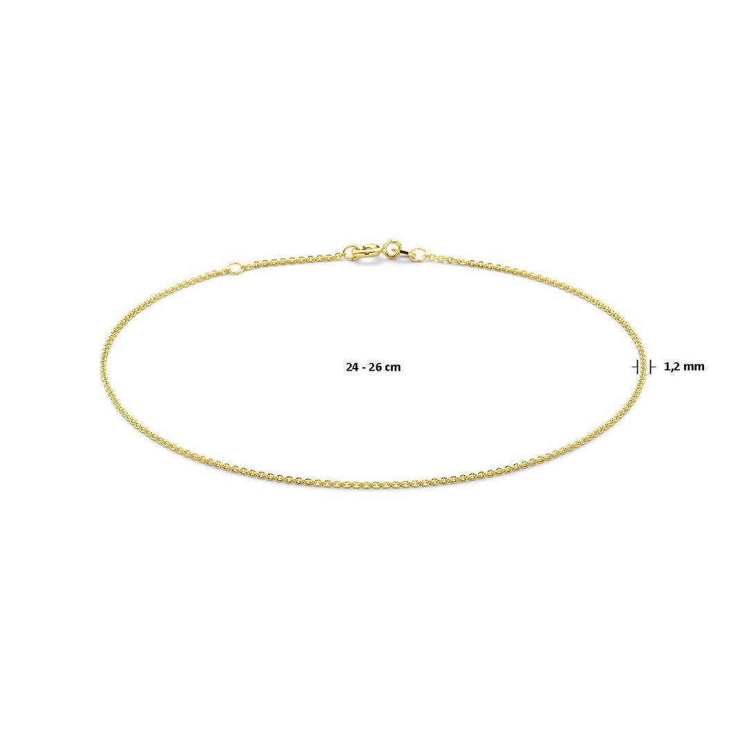 14k geelgouden anker collier met verstelbare lengte