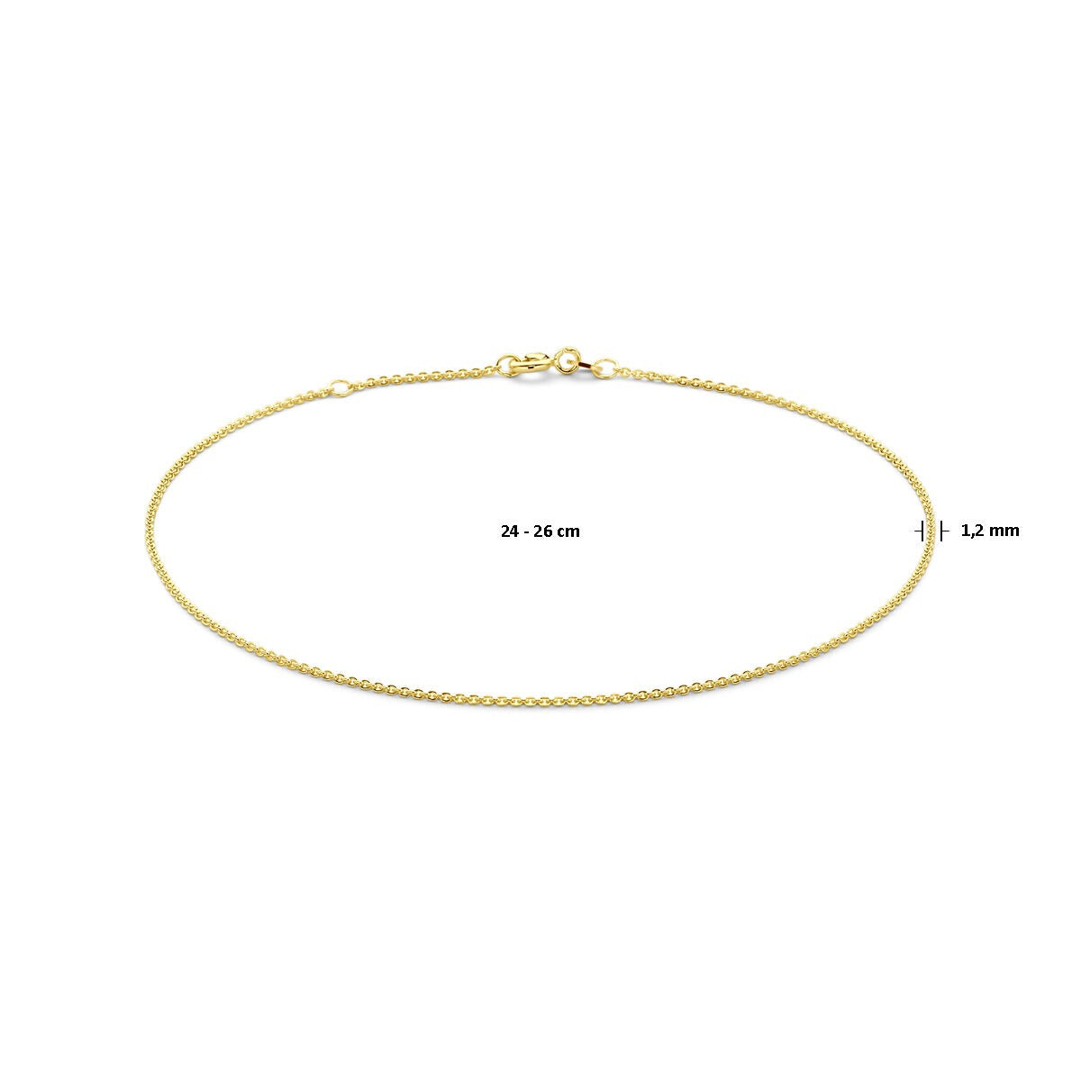 14k geelgouden anker collier met verstelbare lengte