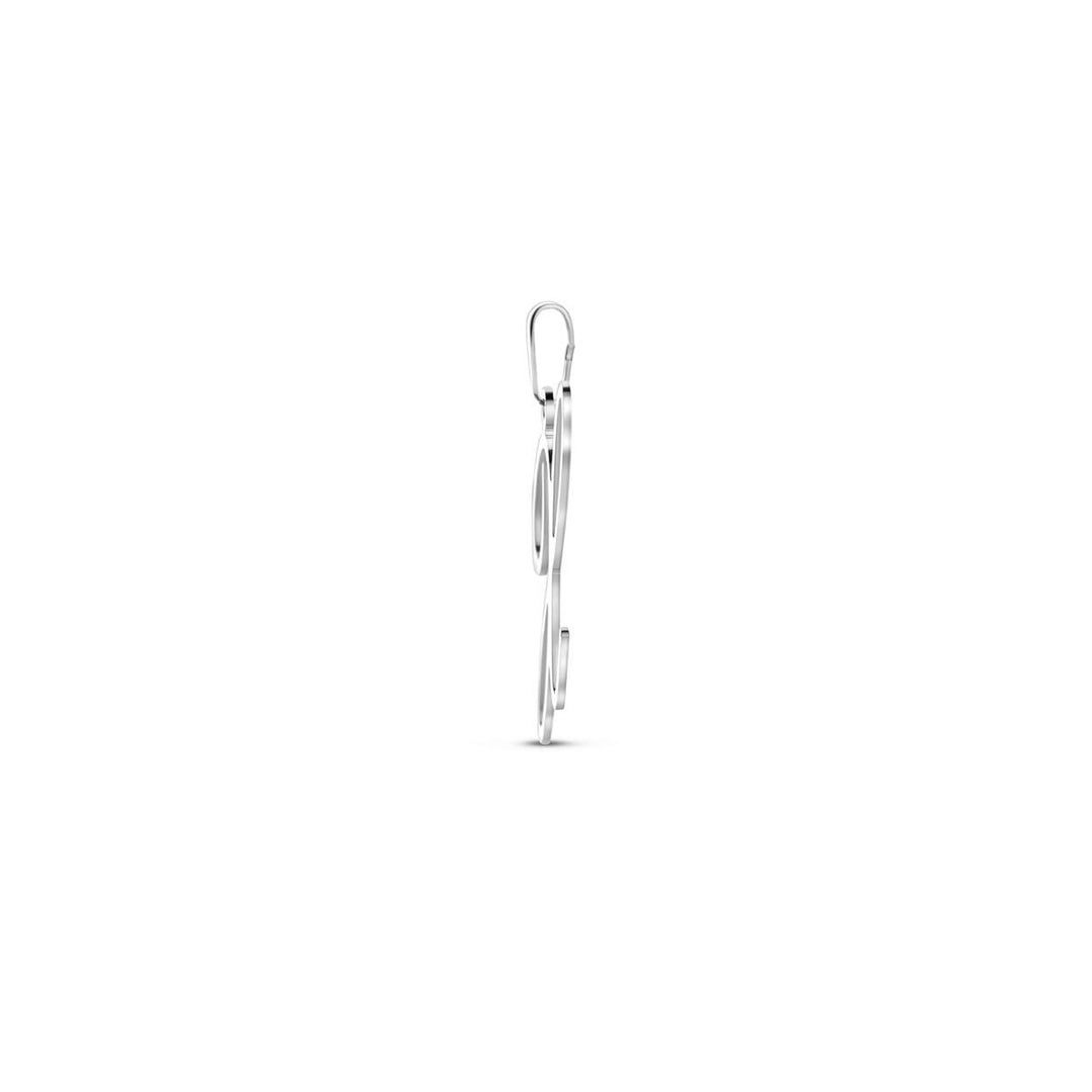 Gerhodineerd zilveren hanger in lettervorm