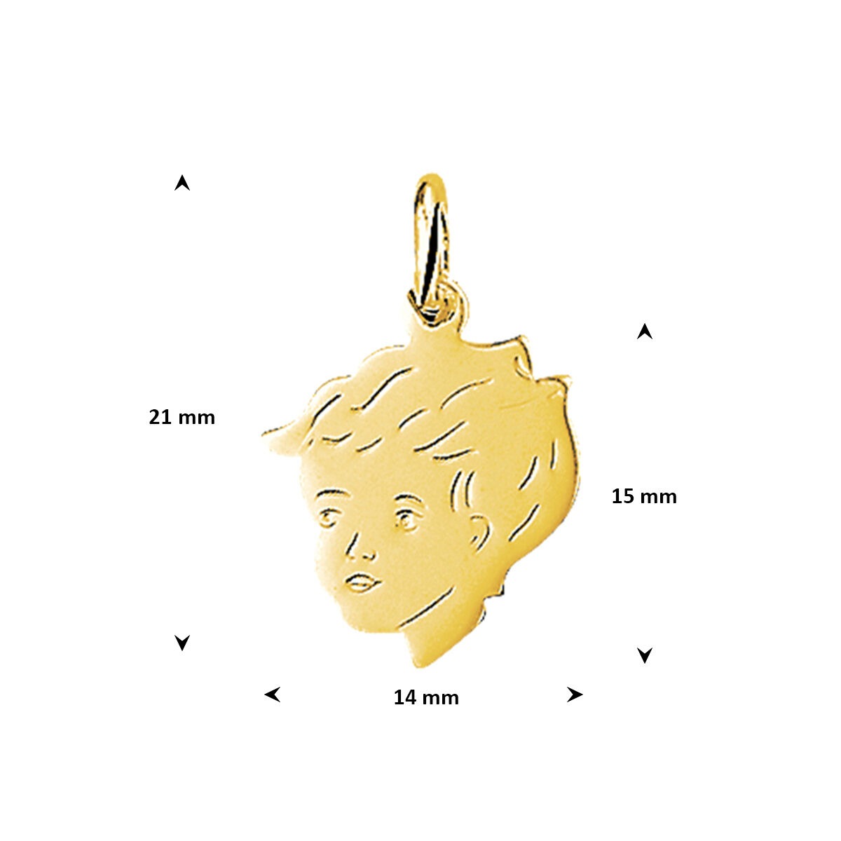 9k geelgouden hanger kinderkopje