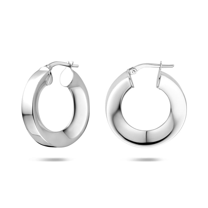 Gerhodineerd zilveren dames oorringen – 5 mm dik