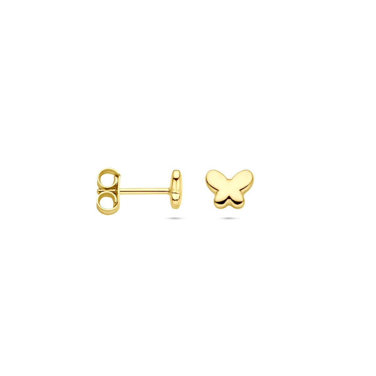 14k Geelgouden Oorknoppen Vlinder