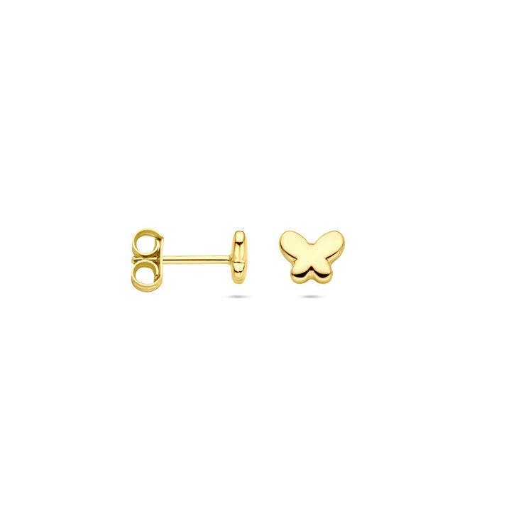 14k Geelgouden Oorknoppen Vlinder