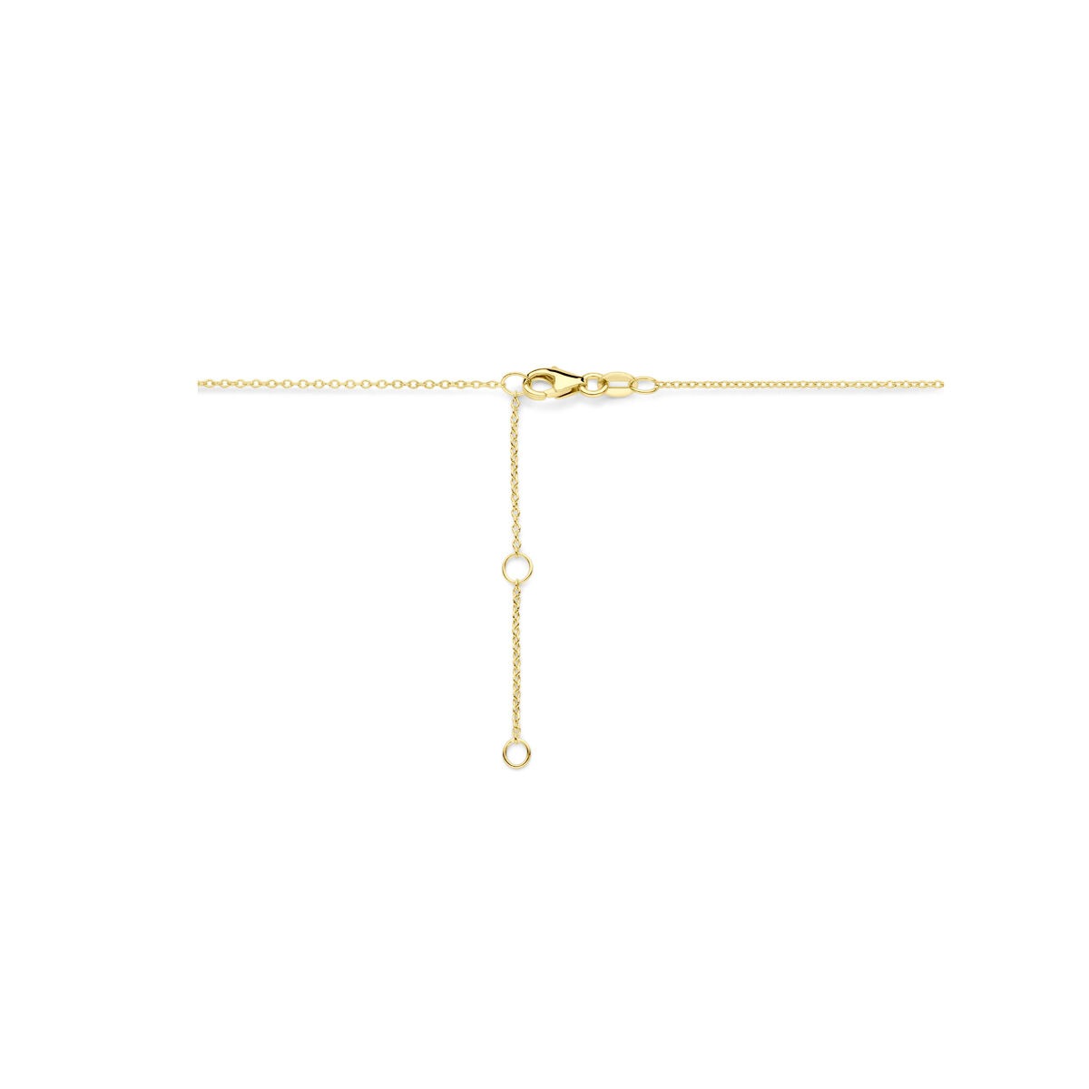 14k Geelgouden ketting met hartjes en diamanten