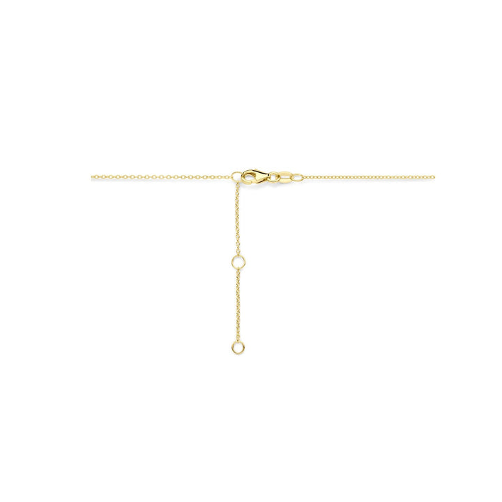 14k Geelgouden ketting met hartjes en diamanten