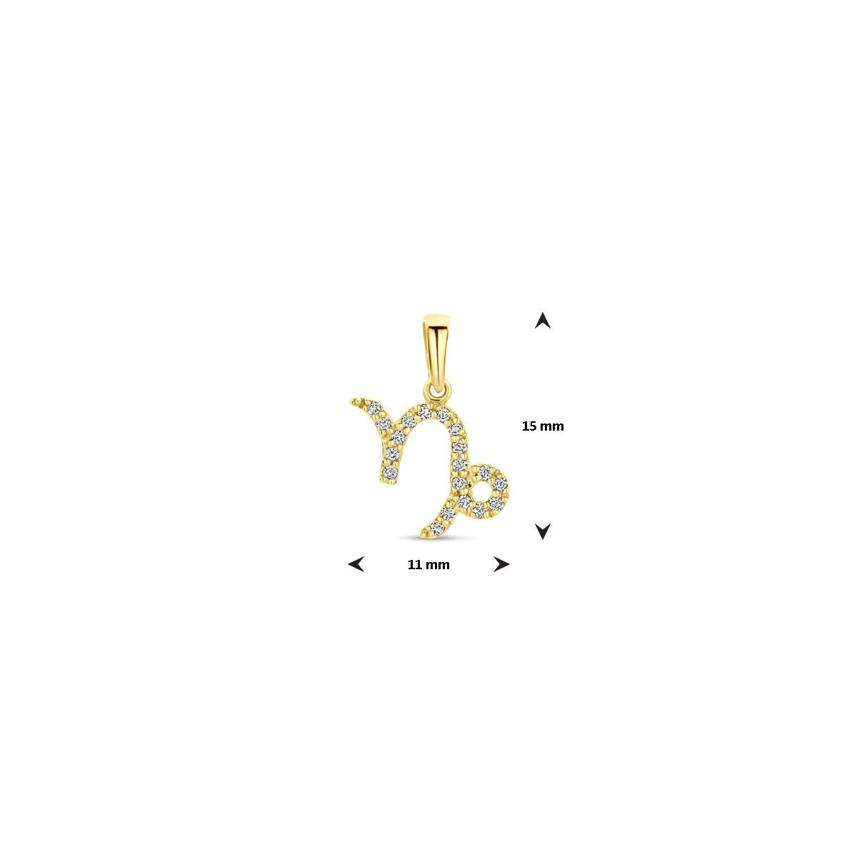 14k geelgouden sterrenbeeld hanger met diamant