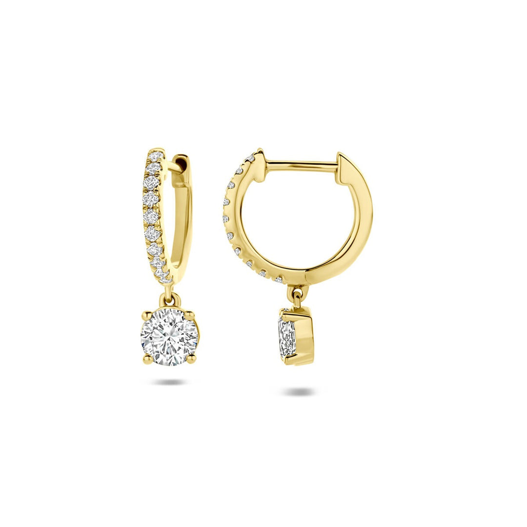 14k geelgouden oorringen met lab grown diamant 2.48ct