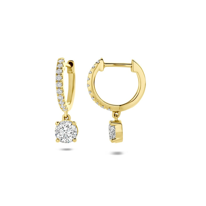 14k geelgouden oorringen met lab grown diamant 2.48ct