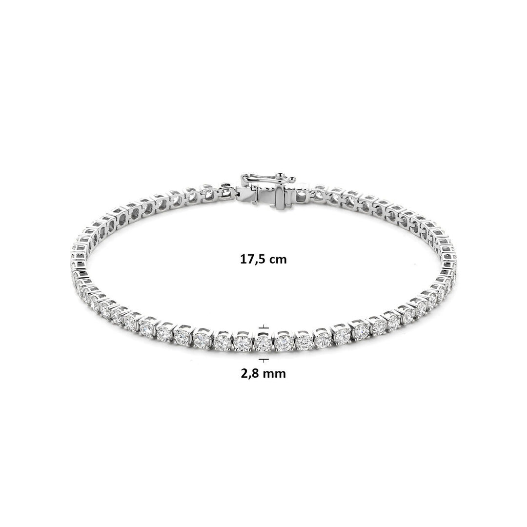 14k Witgouden tennis armband met lab grown diamant
