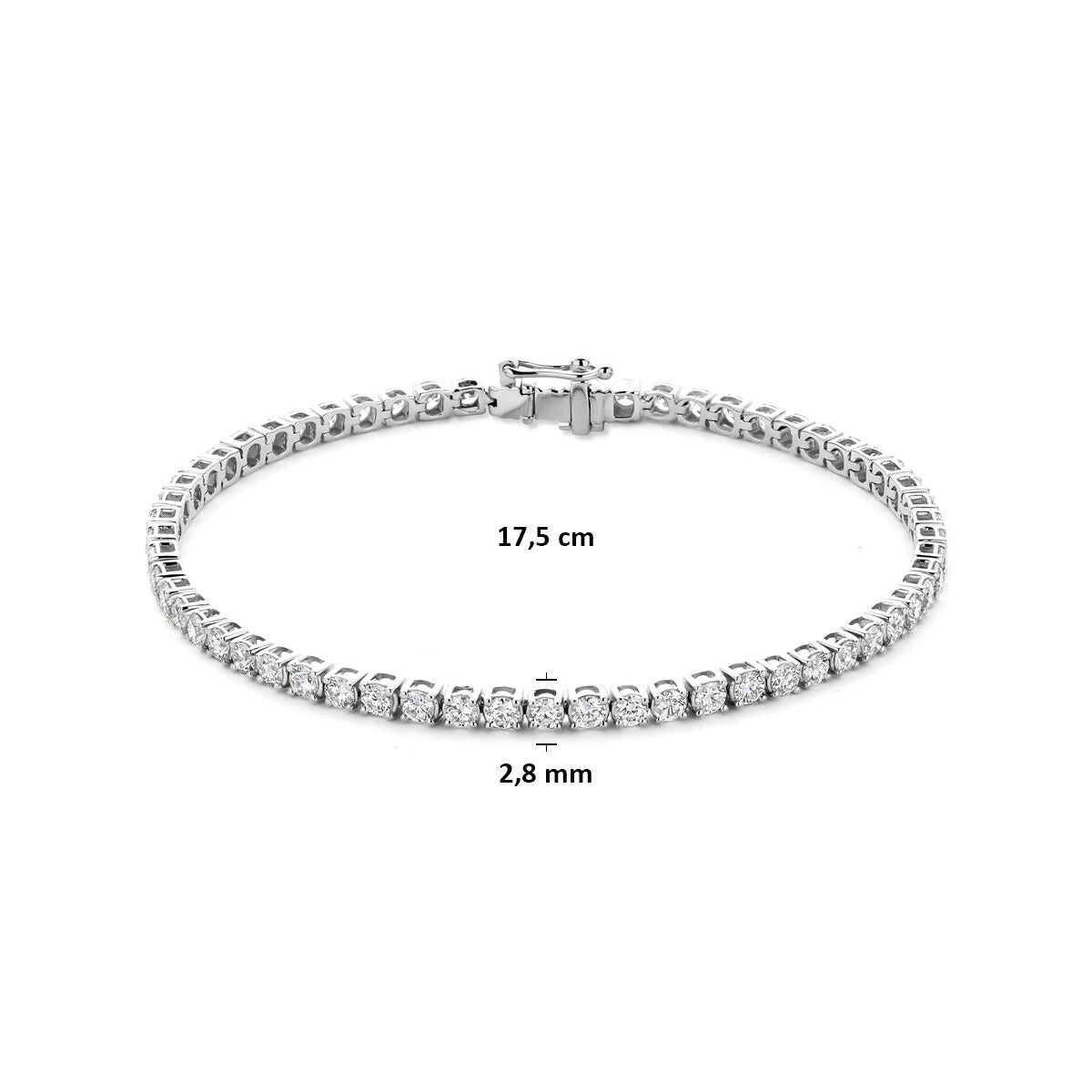 14k Witgouden tennis armband met lab grown diamant