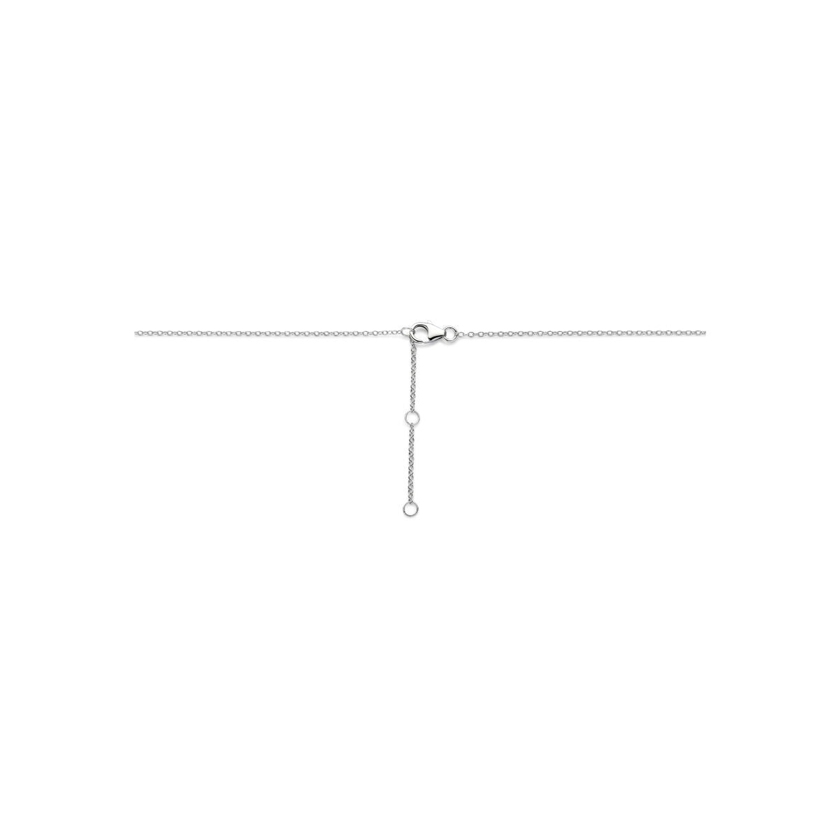 Gerhodineerd 925k zilveren collier met parel