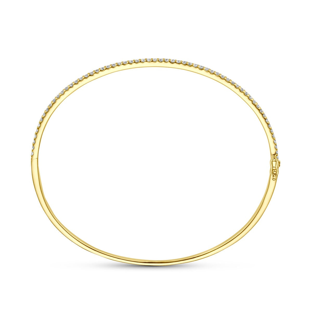 14k Geelgouden bangle met diamant