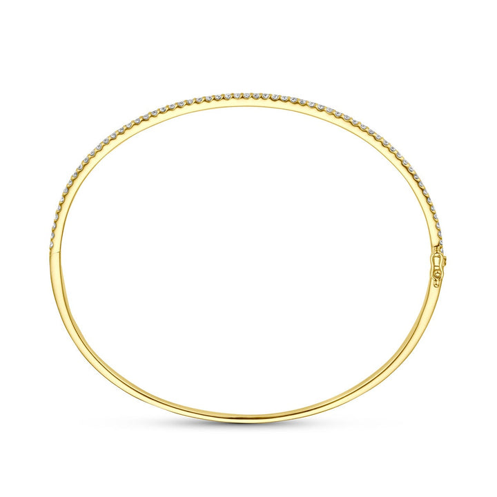 14k Geelgouden bangle met diamant