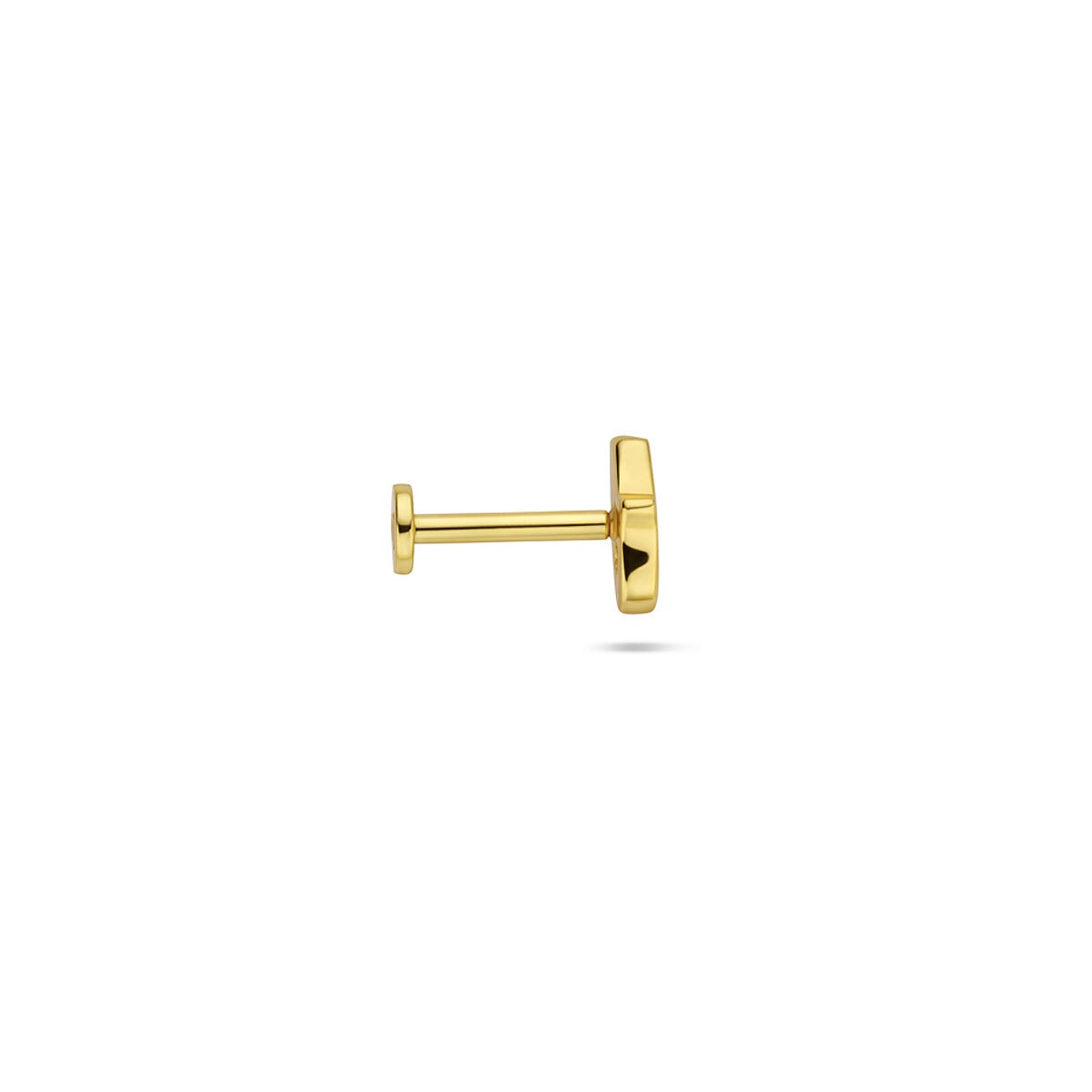 Vergulde flat back piercing Hand van Fatima – 925 zilver met zirkonia