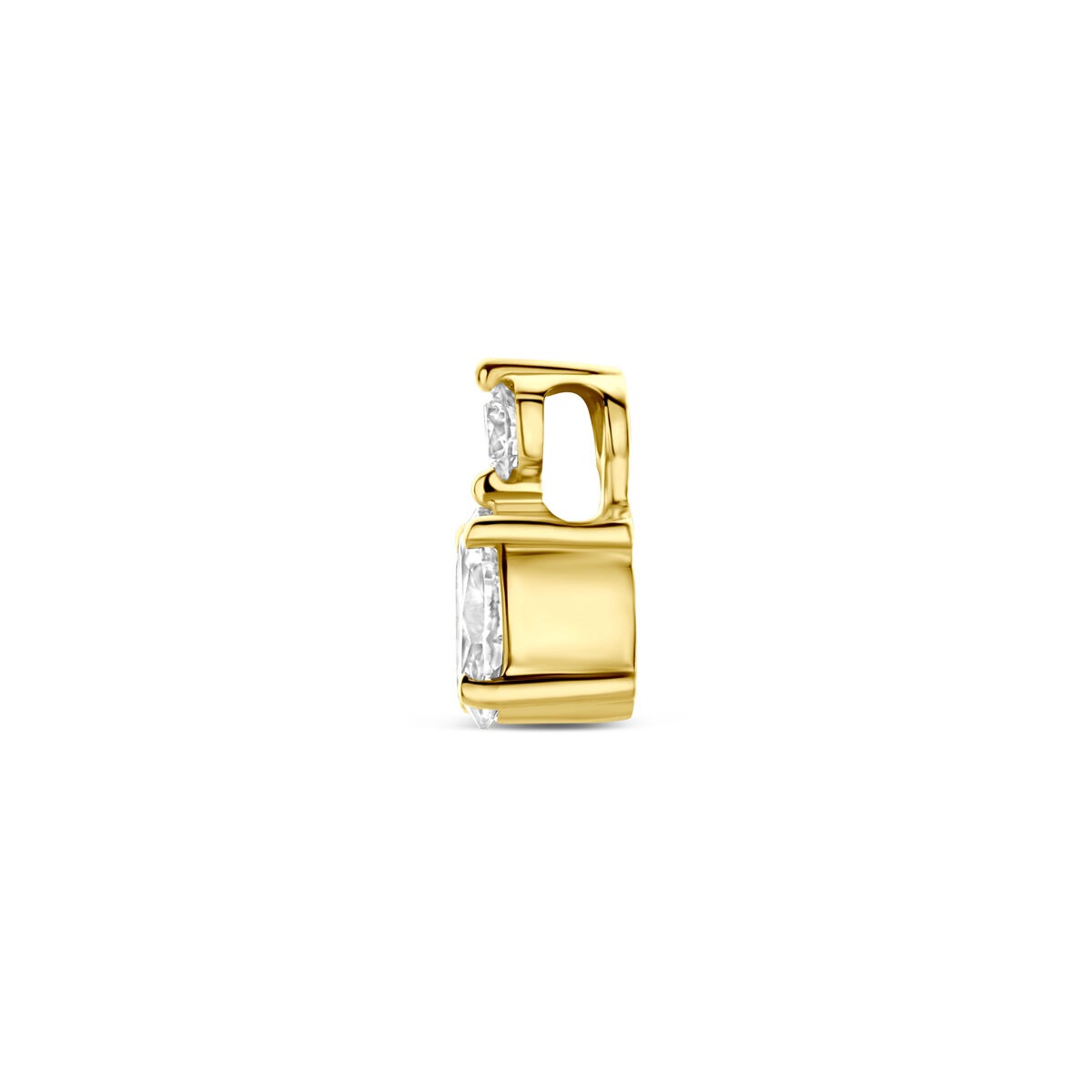 14k Geelgouden hanger met lab grown diamant