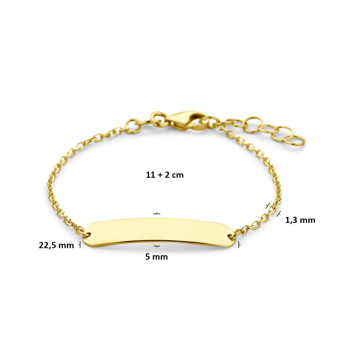 9k Geelgouden baby graveerarmband