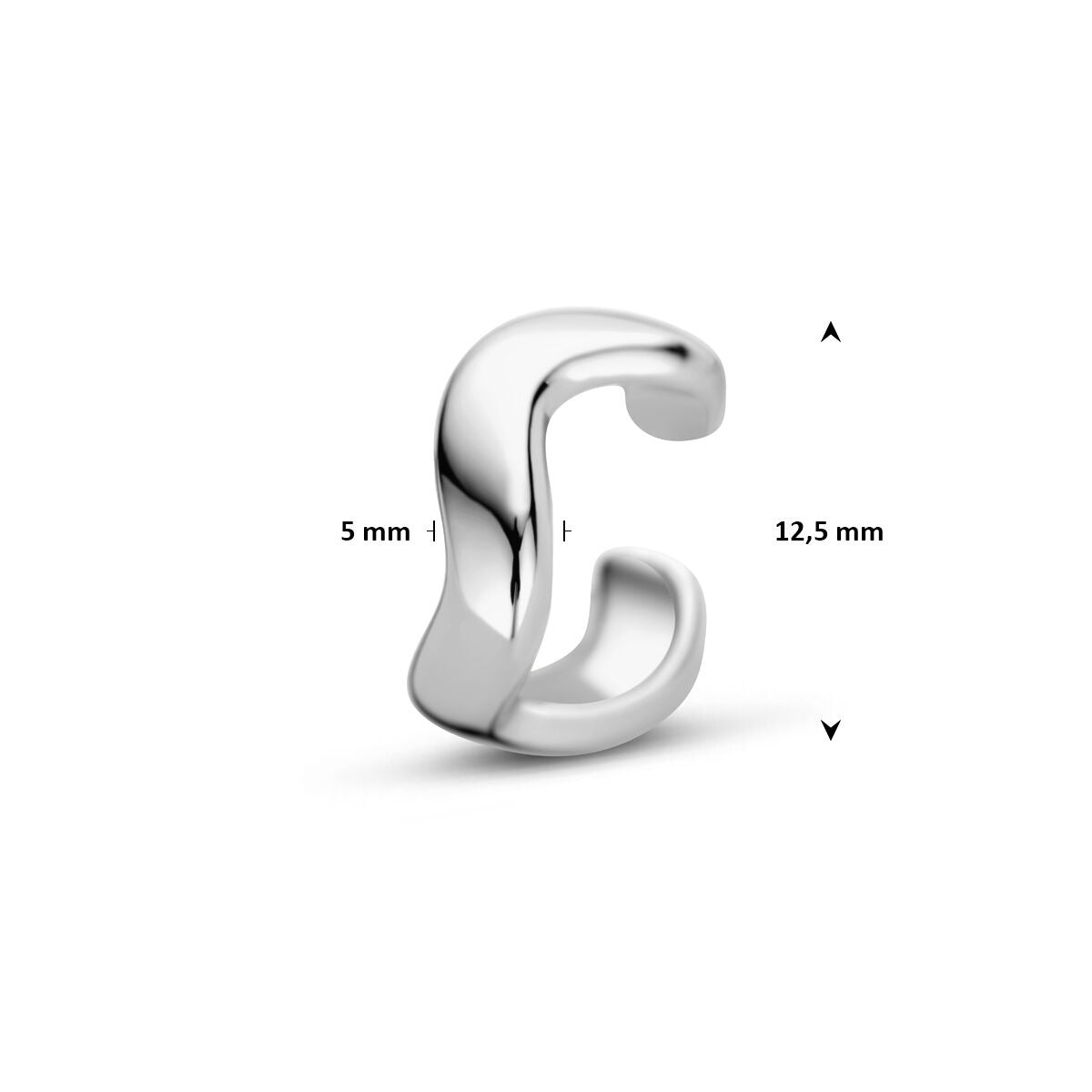 Zilveren ear cuff – gerhodineerd 925 zilver