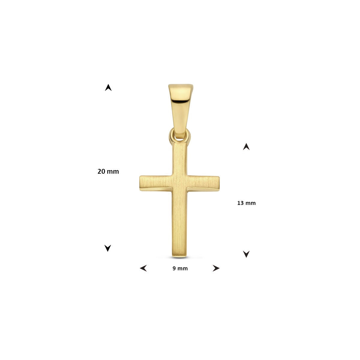9k Geelgouden Kruis Hanger