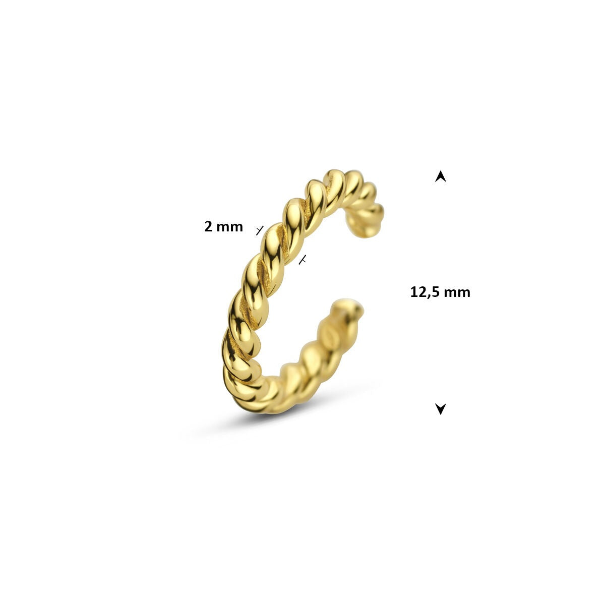 Verguld zilveren ear cuff – minimalistisch goudaccent zonder piercing