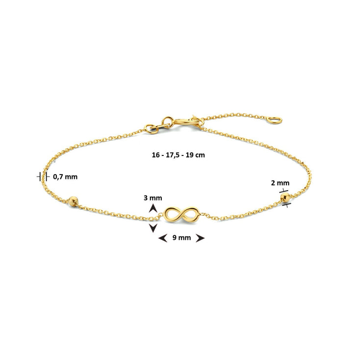 9k Geelgouden Armband Infinity