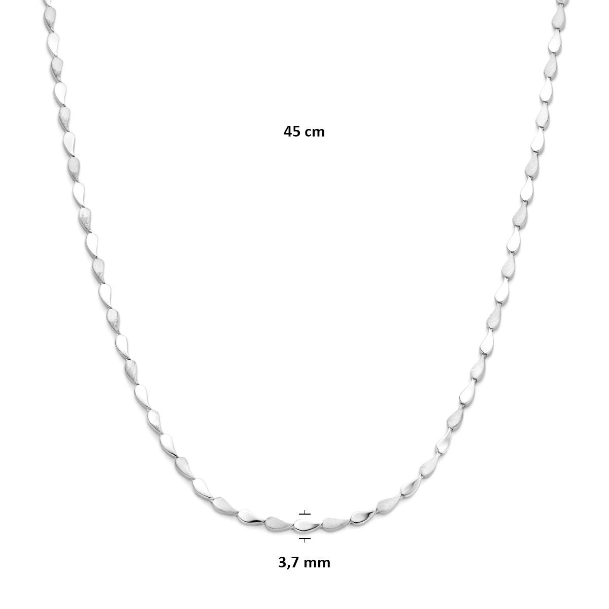Gerhodineerd 925 zilveren ketting schakel