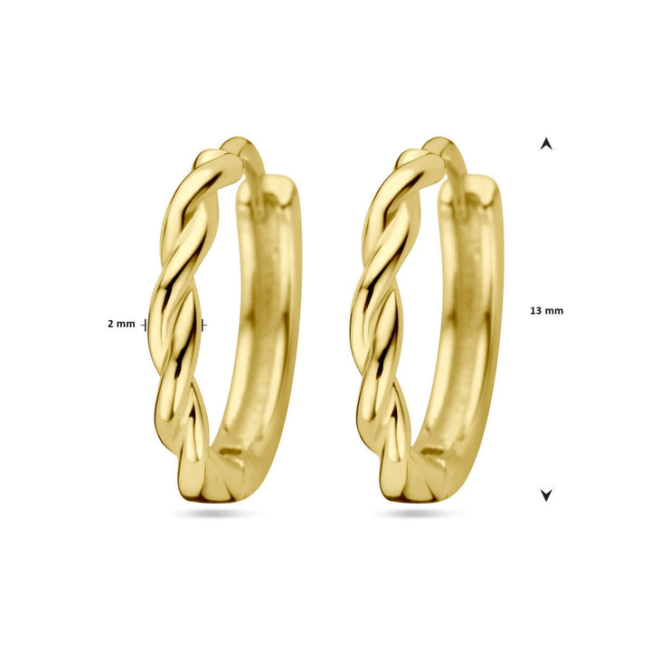 Verguld Zilveren Klapoorringen – Gedraaid 13 mm