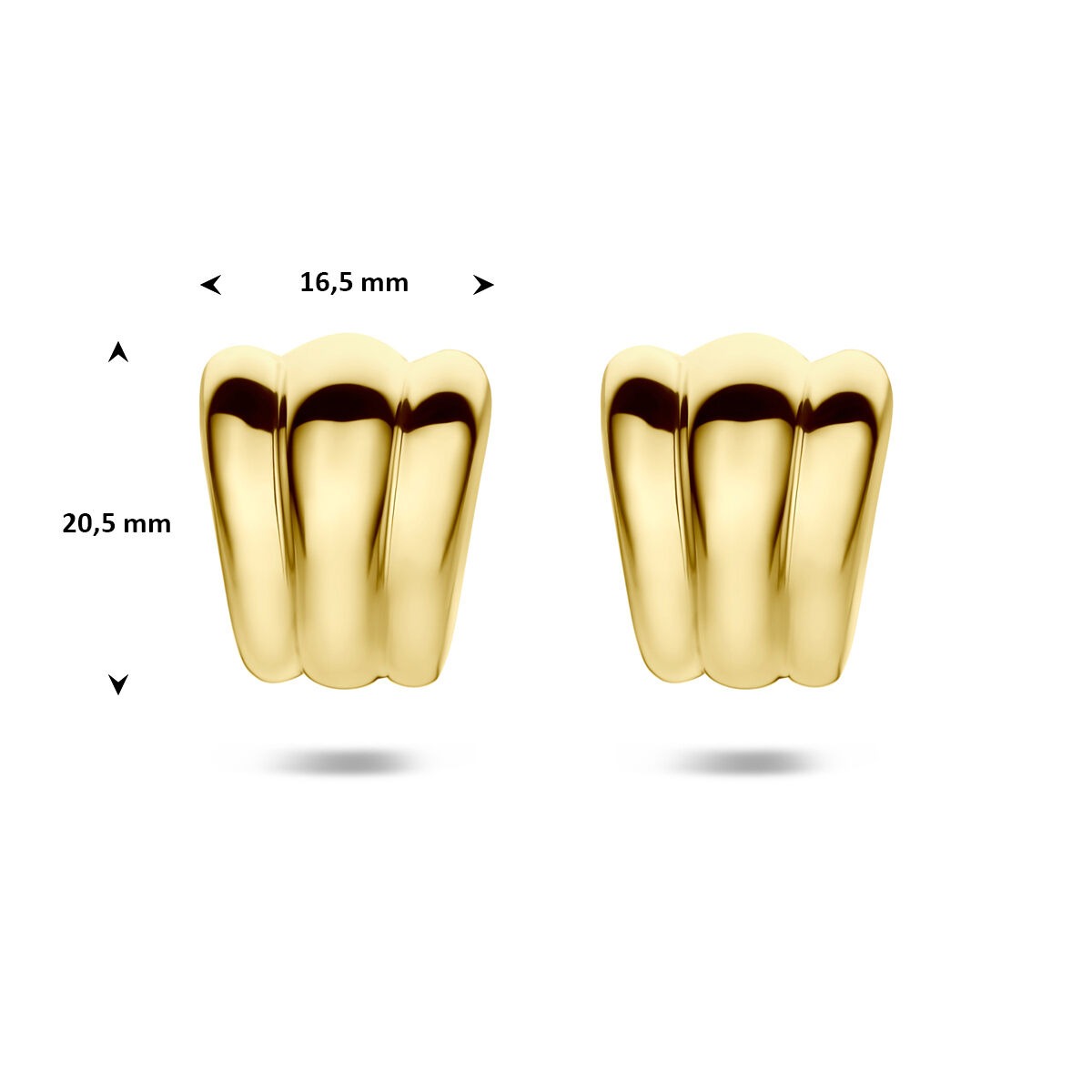 Verguld 925 Zilveren Stekeroorbellen 20,5 x 16,5 mm Dames