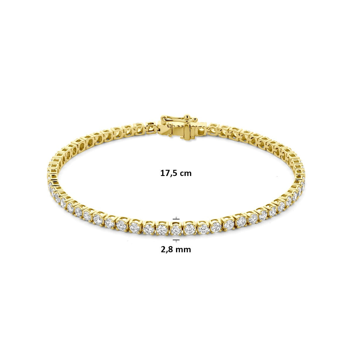 14k Gouden tennis armband met lab grown diamant