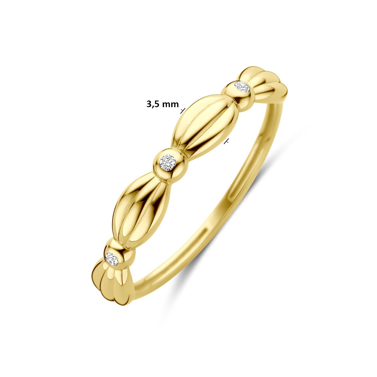 Gouden damesring met zirkonia – 14k geelgoud