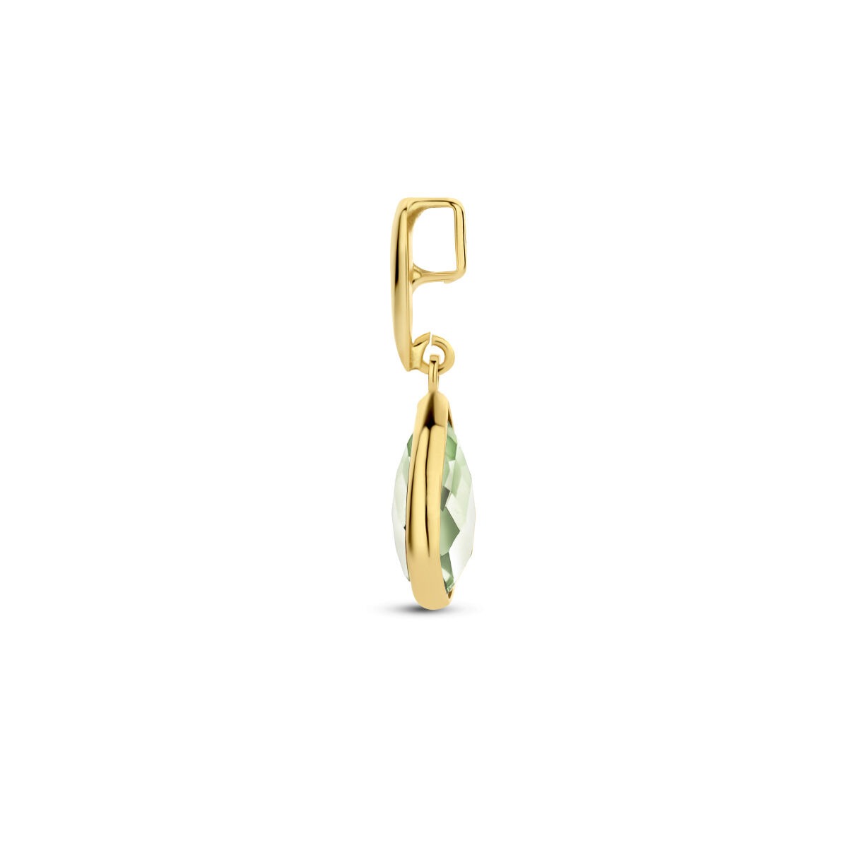 14k geelgouden hanger met groene amethist