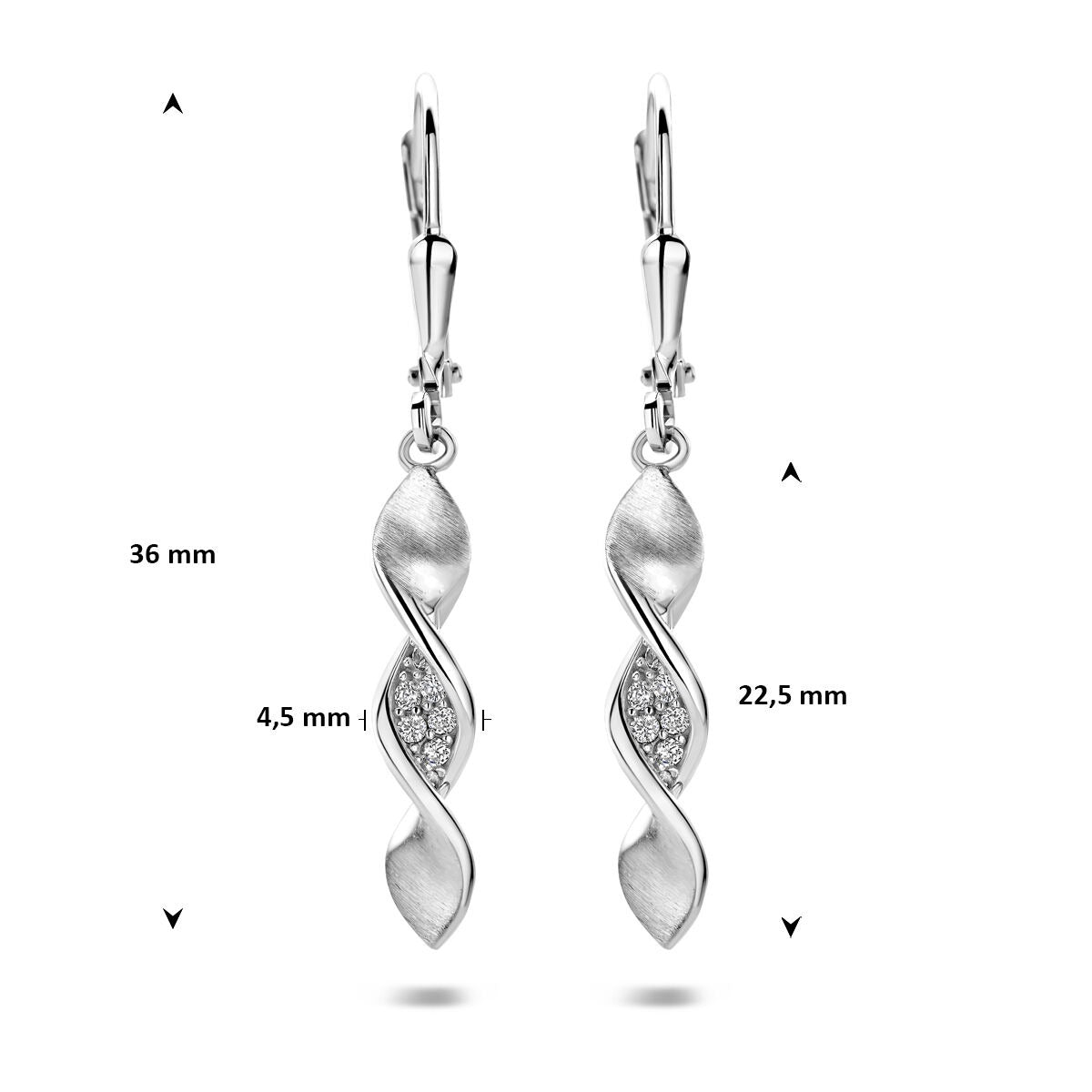 Gerhodineerd zilveren oorhangers met zirkonia