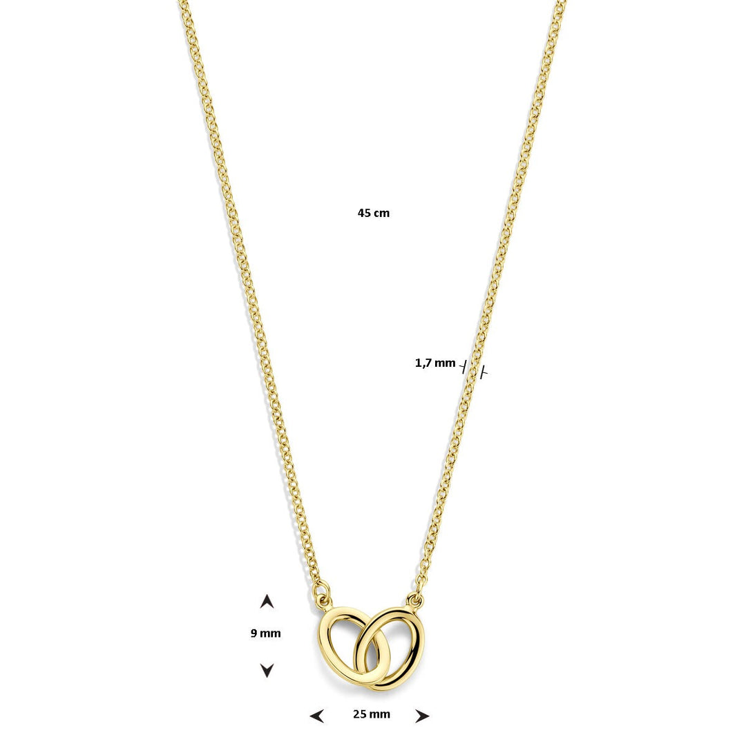 14k geelgouden dames collier met ovale schakels
