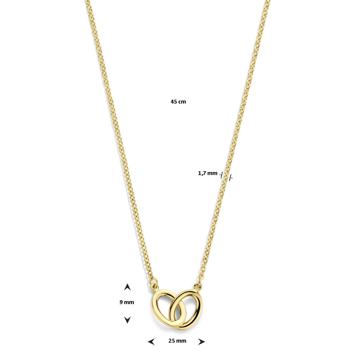 14k geelgouden dames collier met ovale schakels