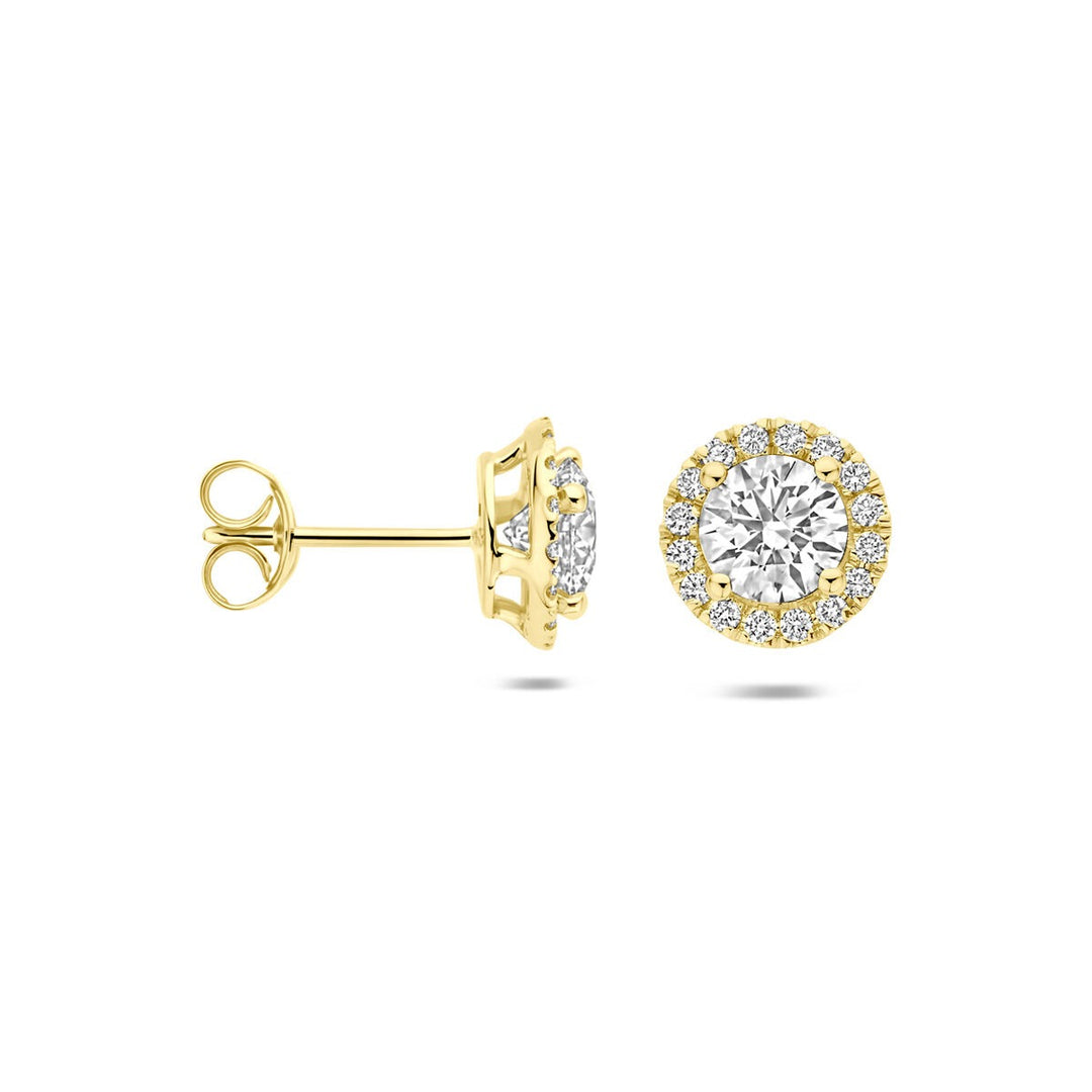 14k Gouden oorknopjes met lab grown diamant