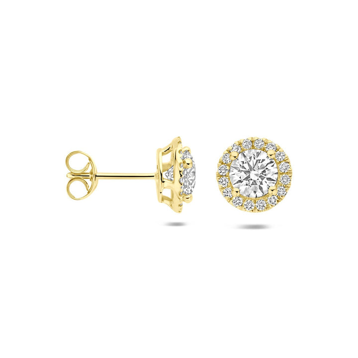 14k Gouden oorknopjes met lab grown diamant