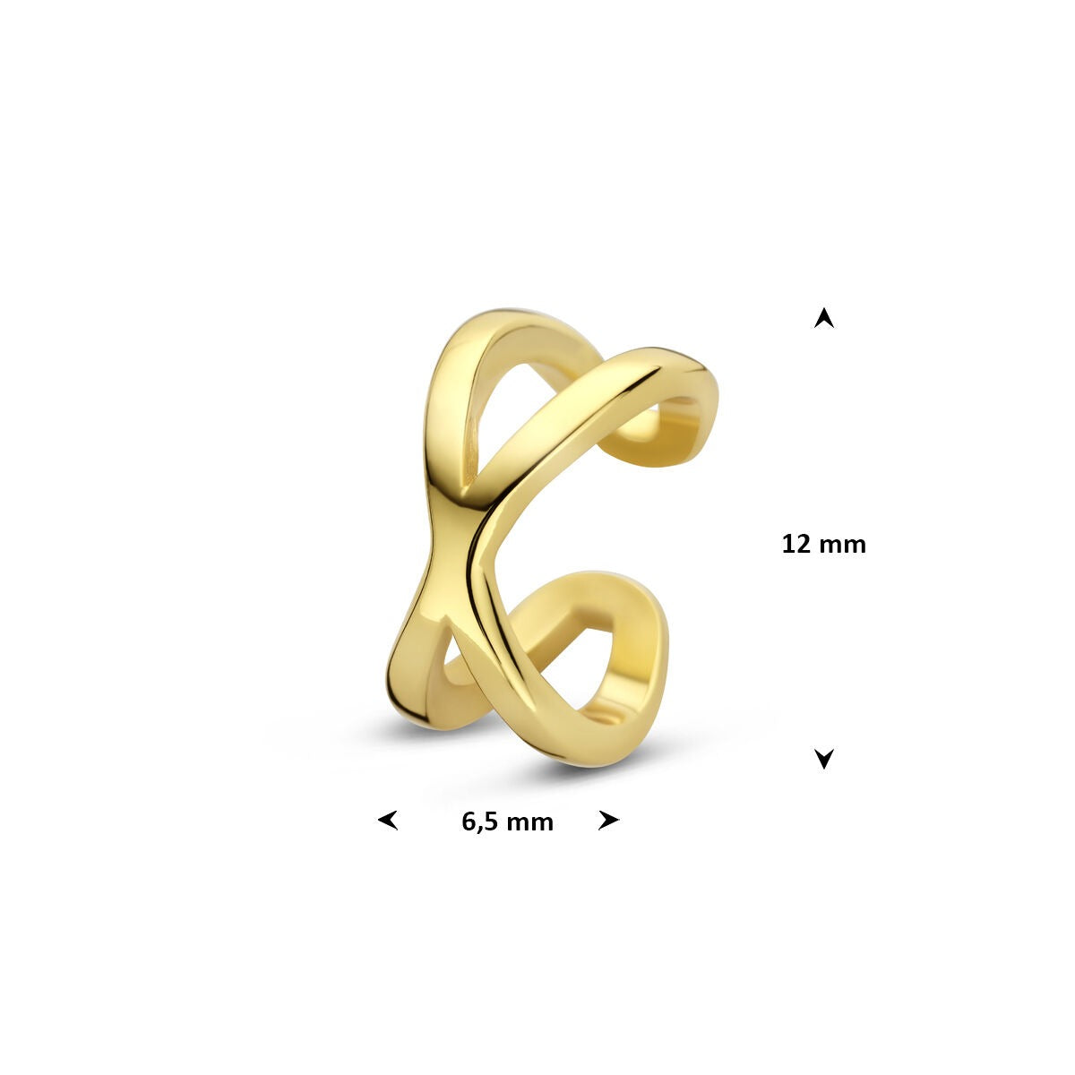 Verguld 925 zilveren ear cuff geel